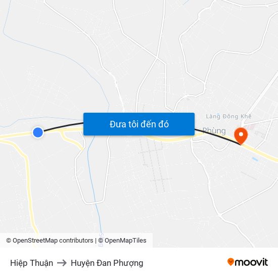 Hiệp Thuận to Huyện Đan Phượng map