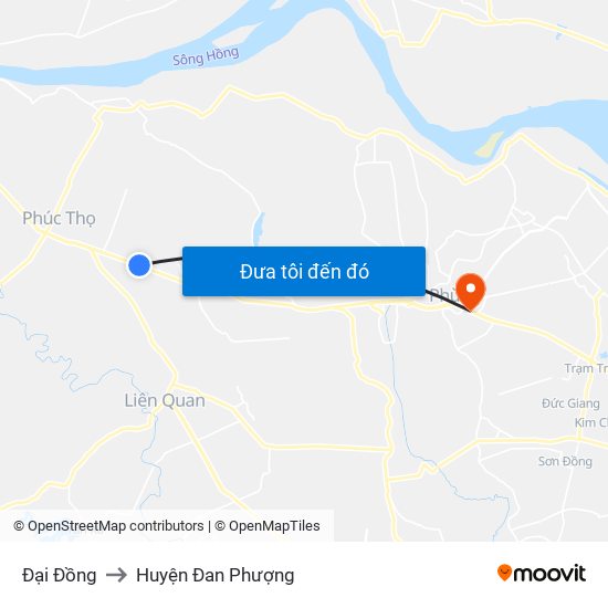 Đại Đồng to Huyện Đan Phượng map