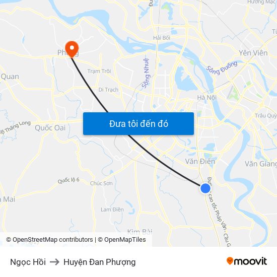 Ngọc Hồi to Huyện Đan Phượng map