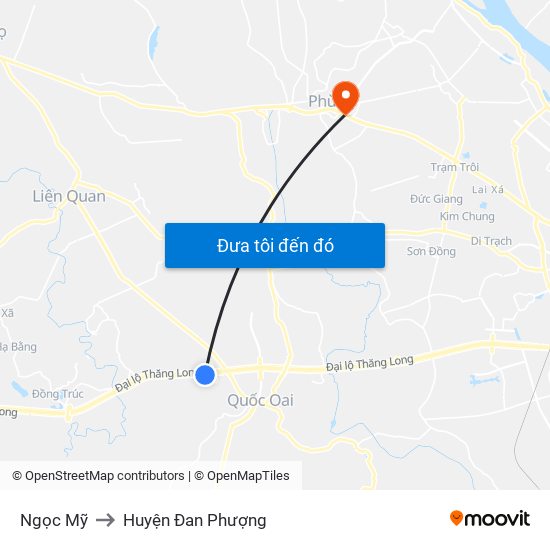 Ngọc Mỹ to Huyện Đan Phượng map