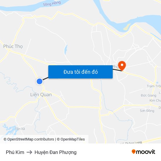 Phú Kim to Huyện Đan Phượng map