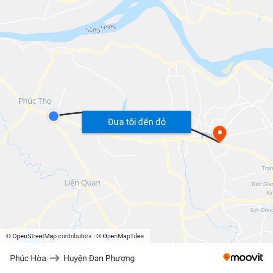 Phúc Hòa to Huyện Đan Phượng map