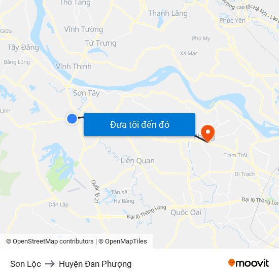 Sơn Lộc to Huyện Đan Phượng map