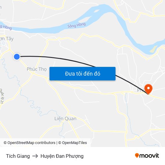 Tích Giang to Huyện Đan Phượng map