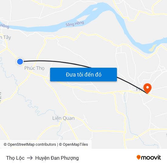 Thọ Lộc to Huyện Đan Phượng map