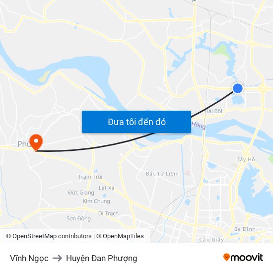 Vĩnh Ngọc to Huyện Đan Phượng map