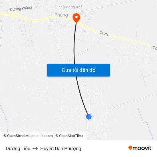 Dương Liễu to Huyện Đan Phượng map