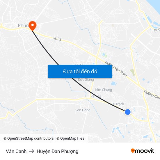 Vân Canh to Huyện Đan Phượng map