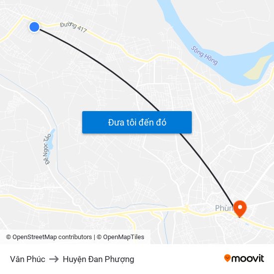 Vân Phúc to Huyện Đan Phượng map