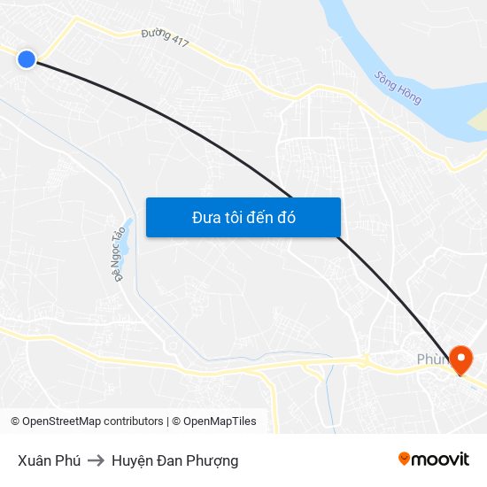 Xuân Phú to Huyện Đan Phượng map