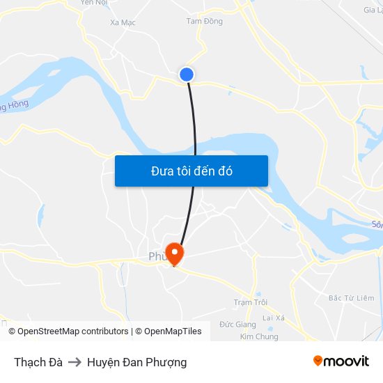 Thạch Đà to Huyện Đan Phượng map