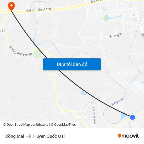 Đồng Mai to Huyện Quốc Oai map