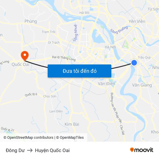 Đông Dư to Huyện Quốc Oai map