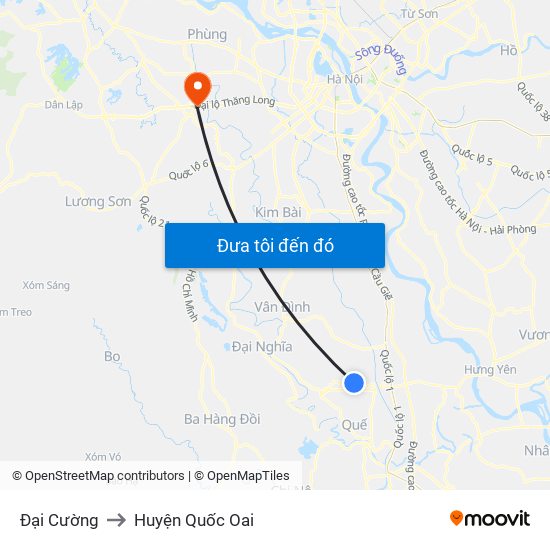 Đại Cường to Huyện Quốc Oai map