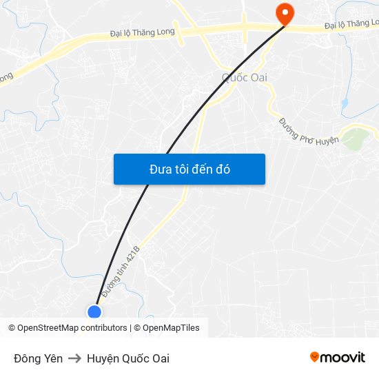 Đông Yên to Huyện Quốc Oai map