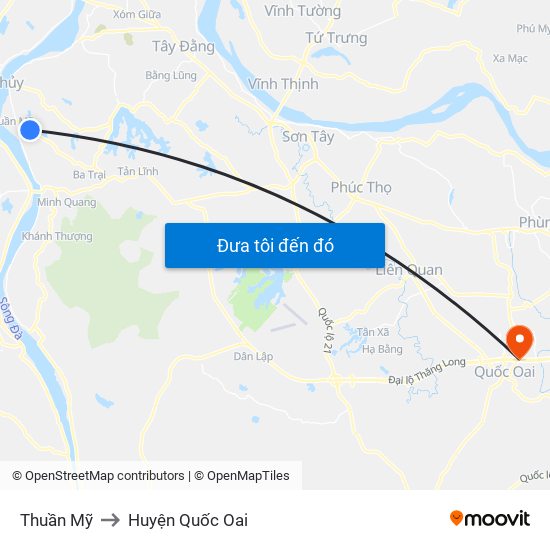 Thuần Mỹ to Huyện Quốc Oai map