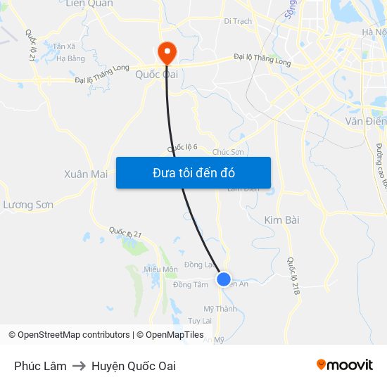 Phúc Lâm to Huyện Quốc Oai map