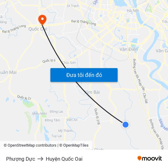 Phượng Dực to Huyện Quốc Oai map