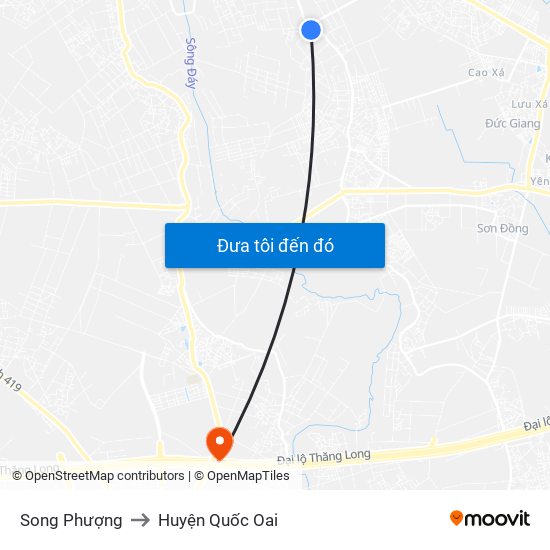 Song Phượng to Huyện Quốc Oai map