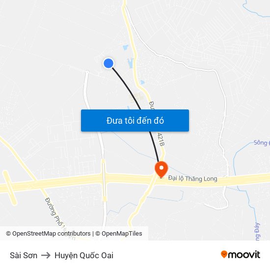 Sài Sơn to Huyện Quốc Oai map