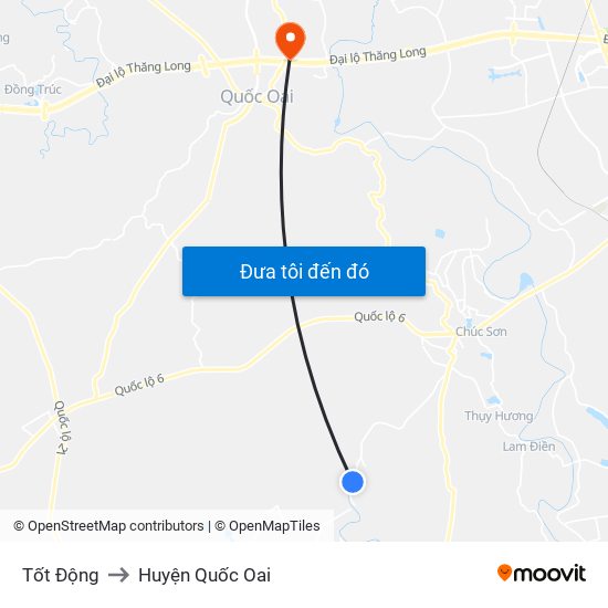 Tốt Động to Huyện Quốc Oai map