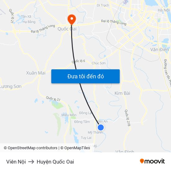 Viên Nội to Huyện Quốc Oai map