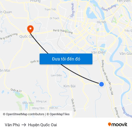 Văn Phú to Huyện Quốc Oai map