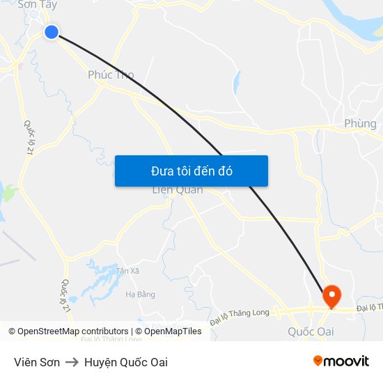 Viên Sơn to Huyện Quốc Oai map
