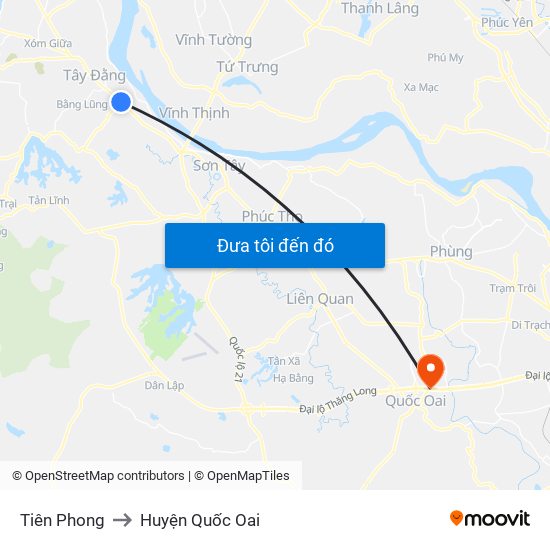 Tiên Phong to Huyện Quốc Oai map