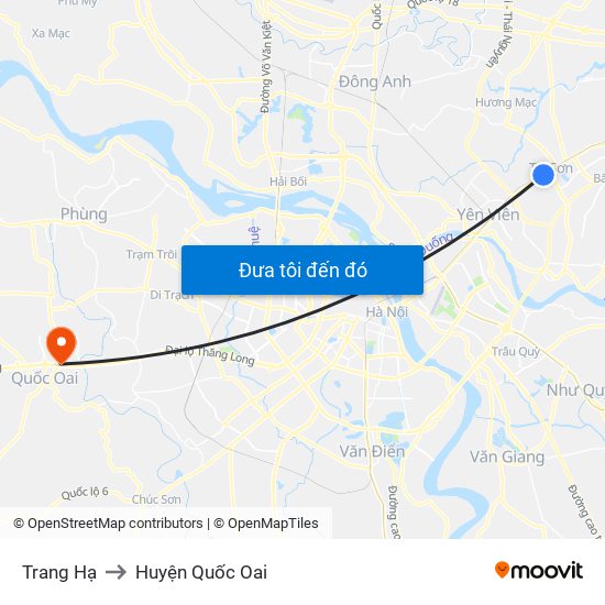 Trang Hạ to Huyện Quốc Oai map