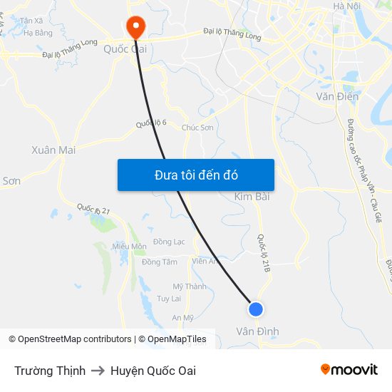 Trường Thịnh to Huyện Quốc Oai map