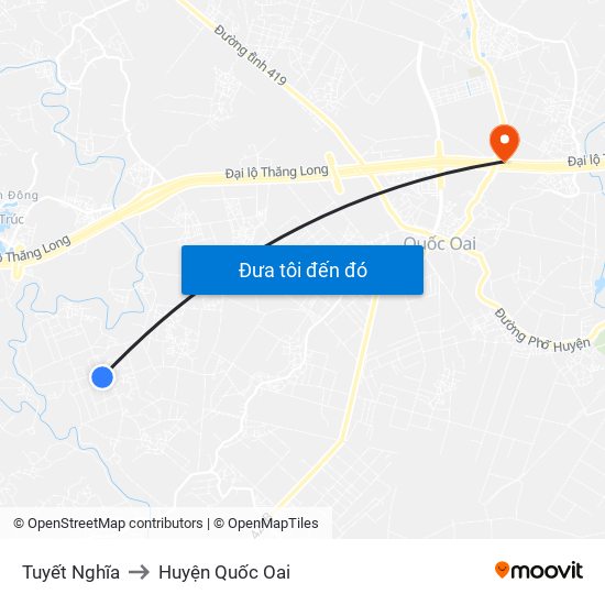 Tuyết Nghĩa to Huyện Quốc Oai map