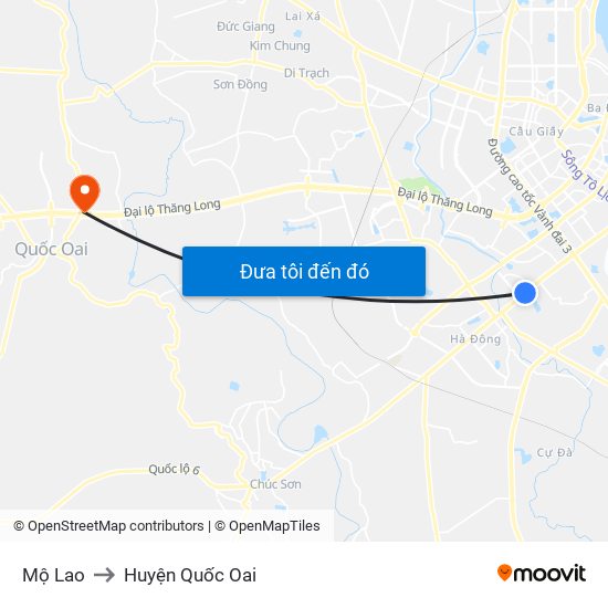 Mộ Lao to Huyện Quốc Oai map