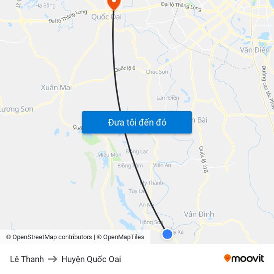 Lê Thanh to Huyện Quốc Oai map