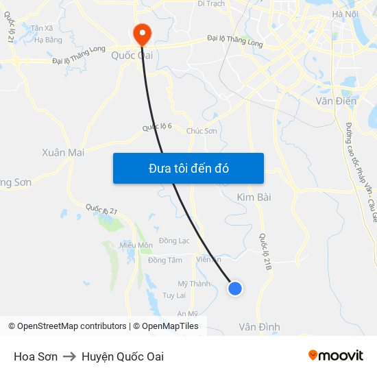 Hoa Sơn to Huyện Quốc Oai map