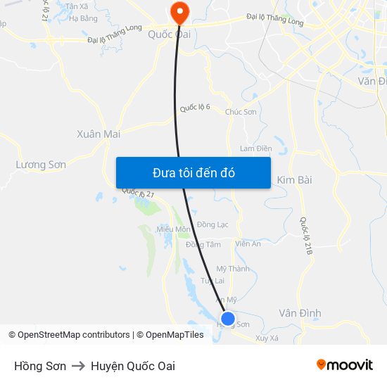 Hồng Sơn to Huyện Quốc Oai map