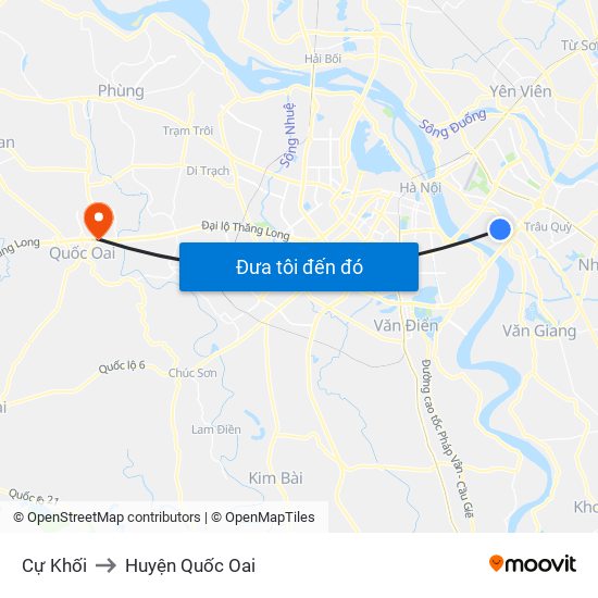 Cự Khối to Huyện Quốc Oai map