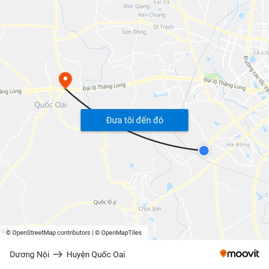 Dương Nội to Huyện Quốc Oai map