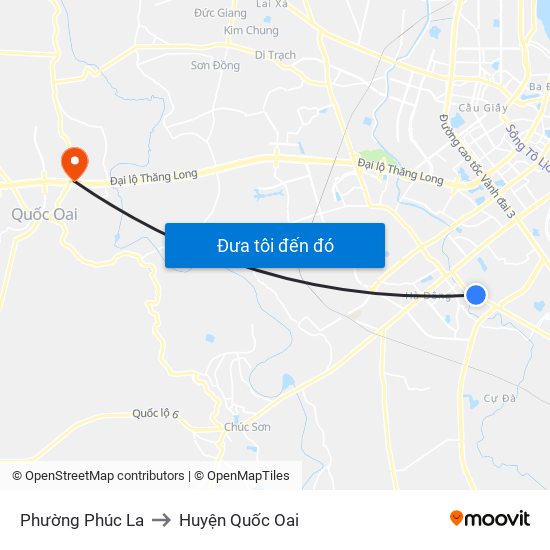 Phường Phúc La to Huyện Quốc Oai map