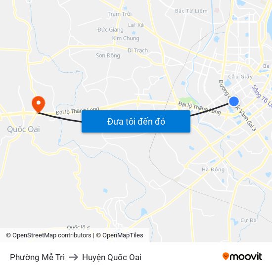Phường Mễ Trì to Huyện Quốc Oai map