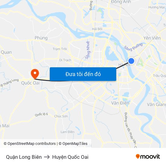 Quận Long Biên to Huyện Quốc Oai map