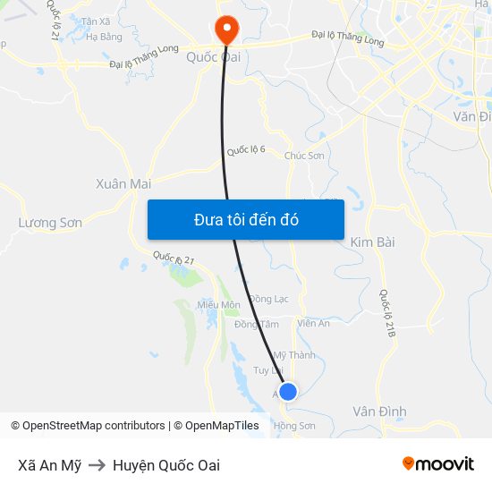 Xã An Mỹ to Huyện Quốc Oai map