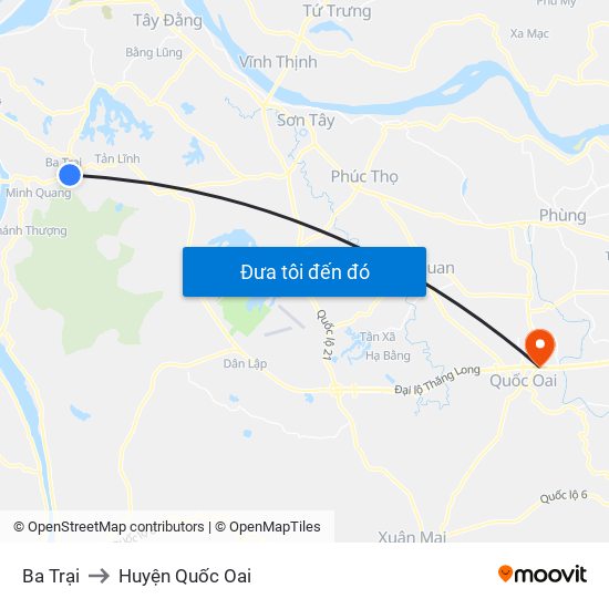 Ba Trại to Huyện Quốc Oai map