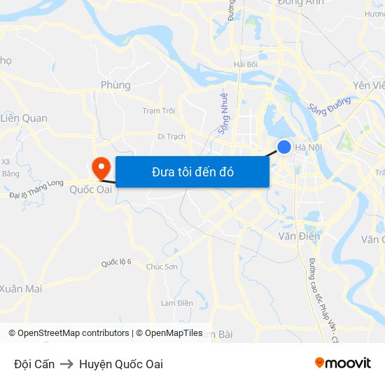 Đội Cấn to Huyện Quốc Oai map