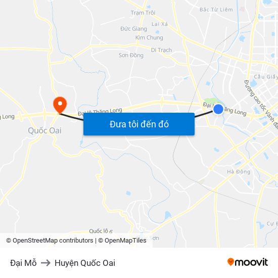 Đại Mỗ to Huyện Quốc Oai map