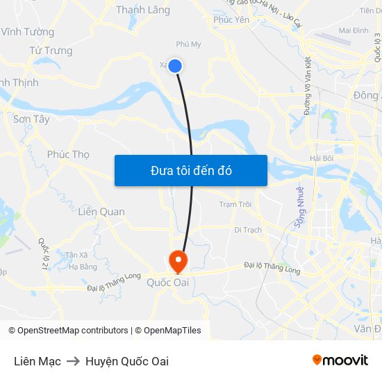 Liên Mạc to Huyện Quốc Oai map