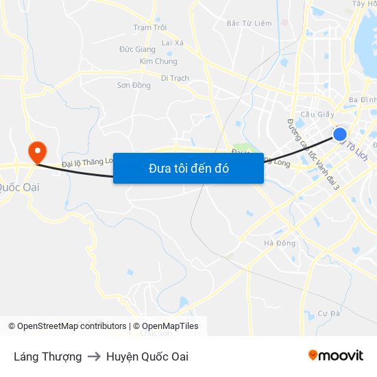 Láng Thượng to Huyện Quốc Oai map