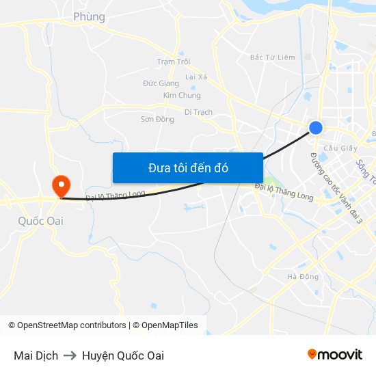 Mai Dịch to Huyện Quốc Oai map