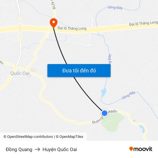 Đồng Quang to Huyện Quốc Oai map