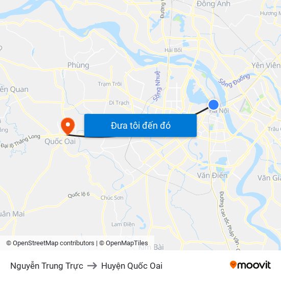 Nguyễn Trung Trực to Huyện Quốc Oai map